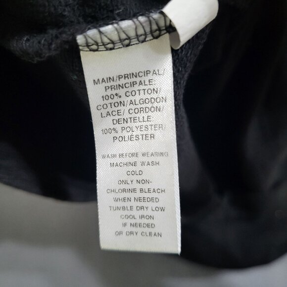 Loft Women's M Black Floral Lace Cold Shoulder Sweatshirt Top Long Sleeve - Picture 8 of 8